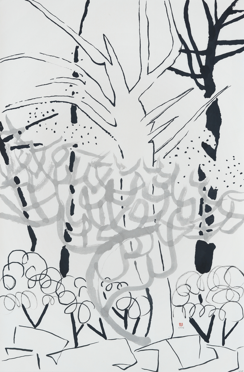 장병언, structure landscape 035, ink_on_paper, painting, 2026